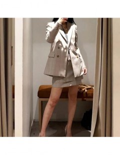 Blazers Women Coat 2019 Early Spring Coat Tartan Suit Women Casual Khaki Blazers - Khaki - 4Y3083153085 $49.86