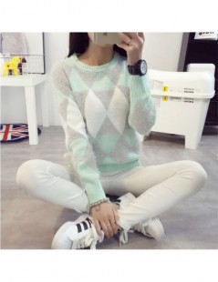 Pullovers 2018 Female Pullovers Winter Sweater Fashion Women Spring Autumn Pullover Long Sleeve Plaid Casual Ladies Short Kni...