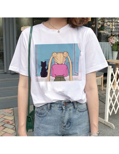 T-Shirts Kawaii Sailor Moon T Shirt Women Harajuku Ullzang Cartoon T-shirt 90s Cute Printed Tshirt Grunge Korean Style Top Te...