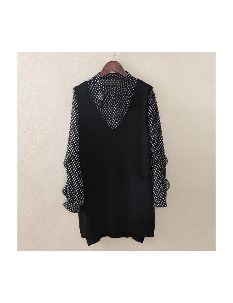 2019 New Fashion Spring Women Vest Pretty Sleeveless V-Neck Ladies Knit Sweater Cashmere Wool Vest High Quality - Black - 4N...
