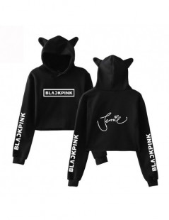 Hoodies & Sweatshirts luckfridayf 2019 Blackpink kpop kawaii Cat Ear Cap top Sexy Hoodies sweatshirts Cat Crop Top Black pink...