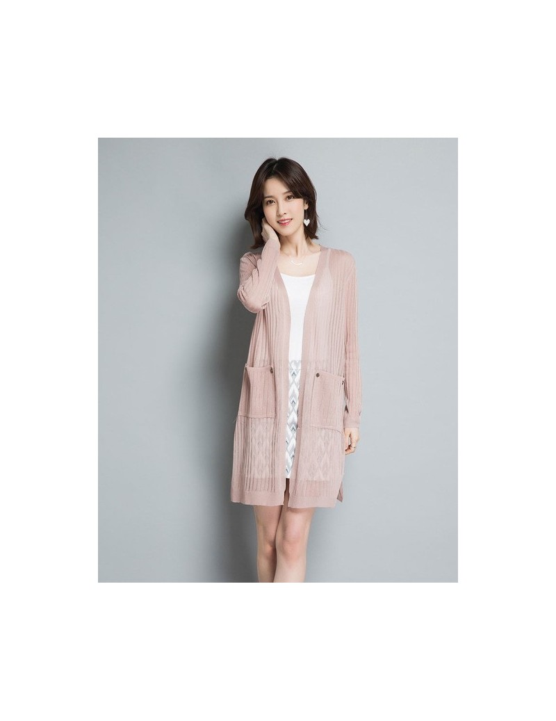 Cardigans 2018 Women Summer Long Knitted Cotton Linen Cardigans Coat Female New Women Cardigan Knitwear Spring Sweater Poncho...