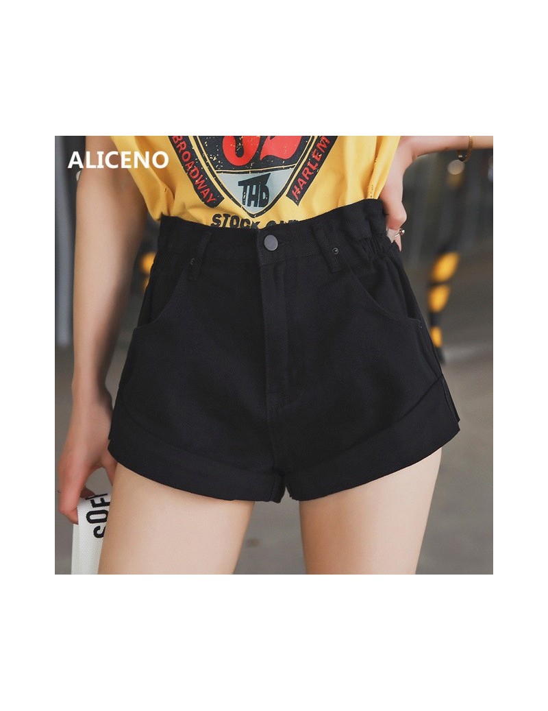 Shorts New 2019 Summer High Waist Loose Flanged A-Line Style Jeans Shorts 5colors Womens Vintage Short Shorts Plus Size S-XL ...