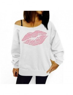 Hoodies & Sweatshirts 2019 Autumn Hoodies Plus Size Women Sweatshirts Sexy Red Big Lips Printed Off Shoulder Long Sleeve hara...
