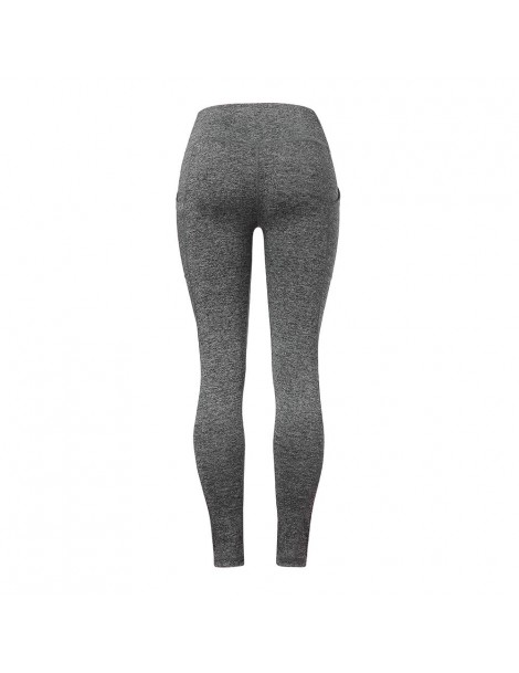 Leggings Women Leggings Pocket Sports Gym Running Athletic Pants Workout Fitness Leggings Women Clothes Trousers - Gray - 4J3...