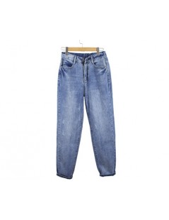 Jeans Harem jeans for woman high waist Casual Retro blue plus size blue Ankle Length denim Trousers for women 5XL - light blu...