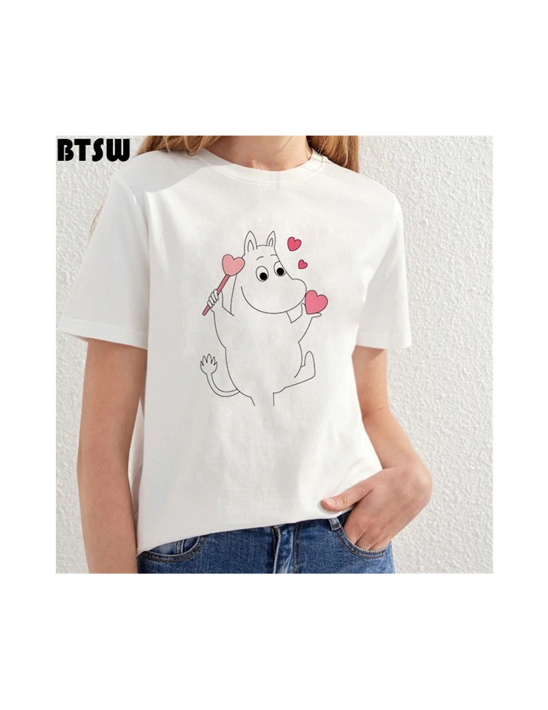 T-Shirts 2019 Girl Classic Art Tops Tee Women 100% Cotton O-Neck Whisky Design Moomins Casual White Short Sleeve Vogue T-shir...