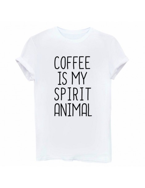 T-Shirts coffee is my spirit animal Print Women tshirt Cotton Casual Funny t shirts For Lady Top Tee Hipster Drop Ship Tumblr...