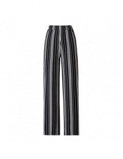Pants & Capris Spring and Summer Big Size Women Striped Chiffon Pants Casual Straigt Pant National Wind Trousers Female Long ...