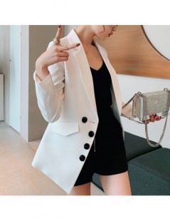 Blazers Blazer women 2019 new casual women jacket White blazer femme fashion slim long sleeve small suit black blazer - White...