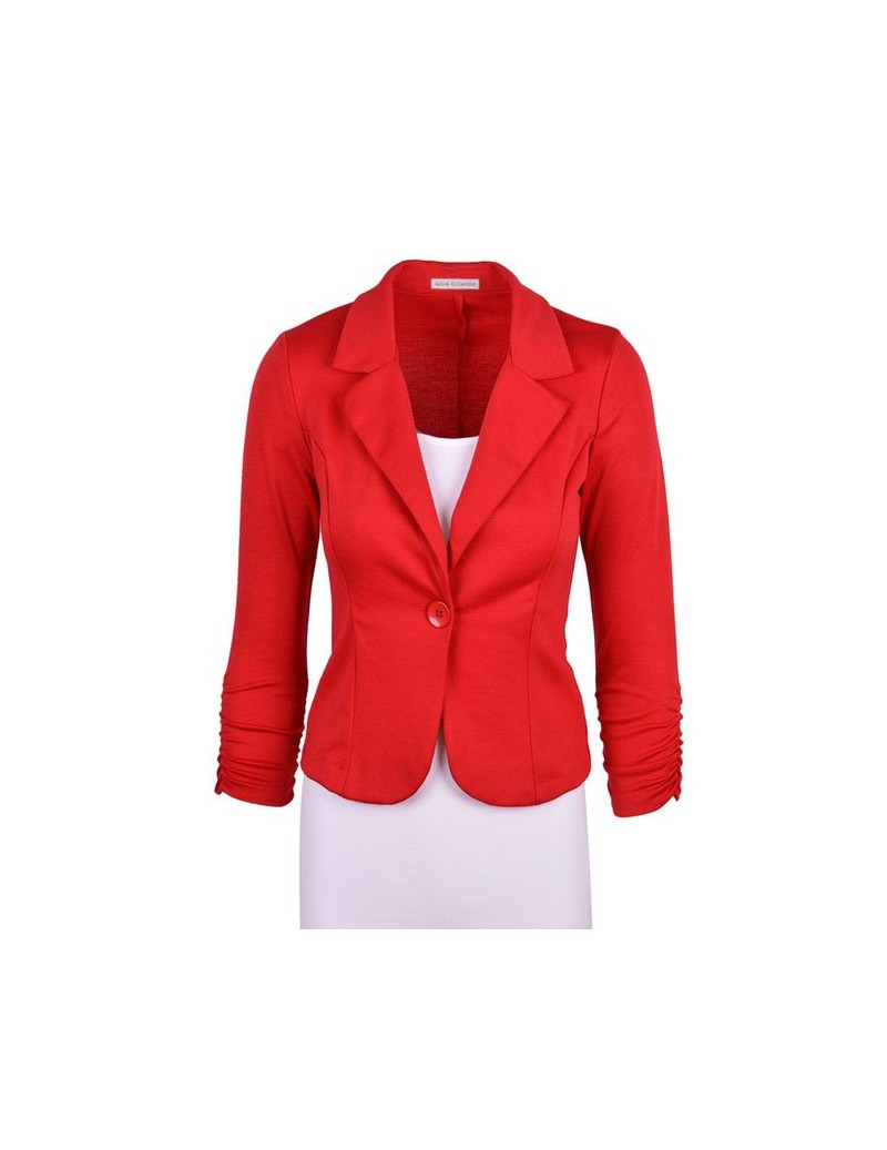 Blazers Women Street Blazer Jackets Coat Slim Fit Casaco Blazer Casual Coats Single Button Candy Color OL Blazers Small suit ...