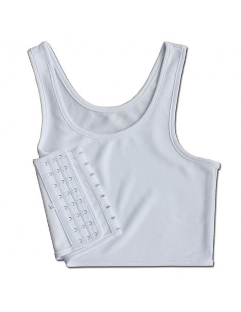 Tank Tops Womens Solid Color Short Chest Breast Binder Crop Top Vest Padded Sports Bra - White - 5Y111216475551-2 $6.48