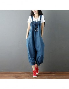 2019 New Fashion Knitted cowboy jumpsuit female playsuits fashion wide leg jumpsuits elegant jumpsuit - blue - 4X4165383721-1