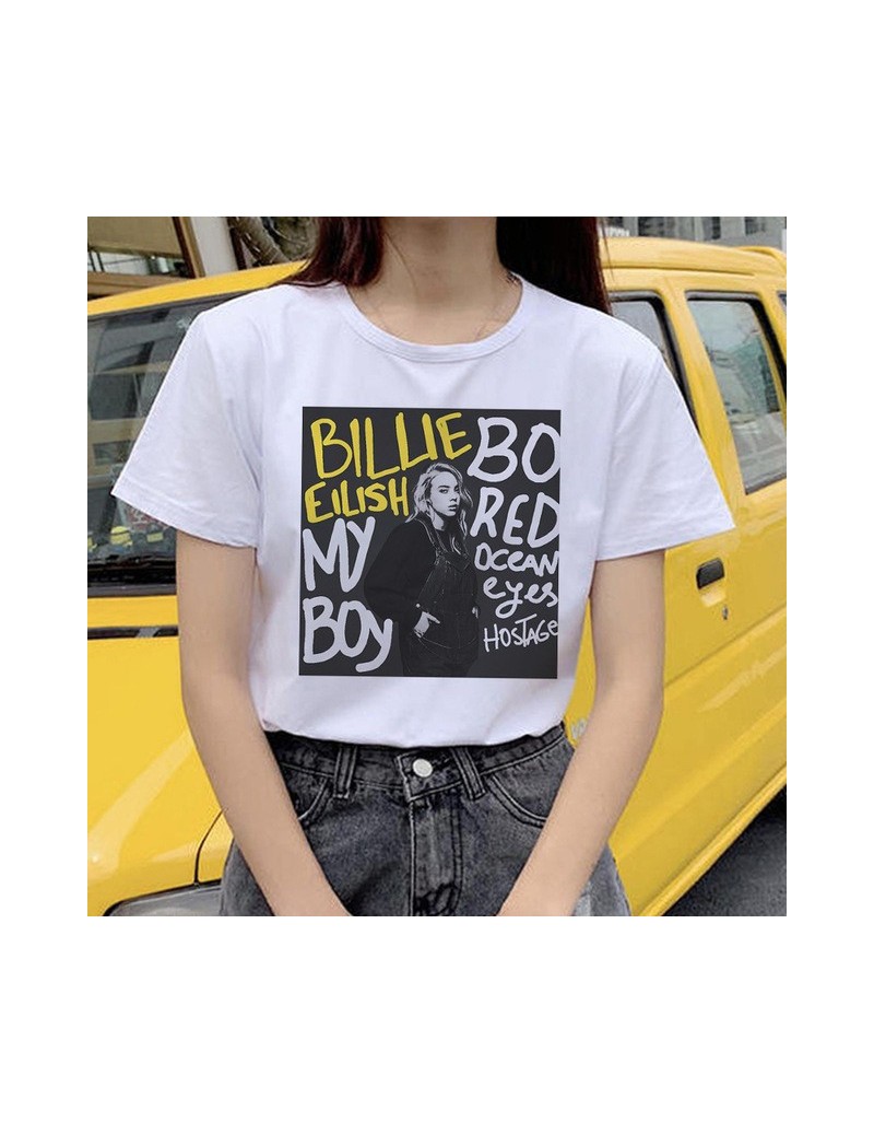 T-Shirts New Billie Eilish Harajuku T Shirt Women I Am Bad Guy Ullzang Funny Cartoon T-shirt 90s Graphic Tshirt Aesthetic Top...