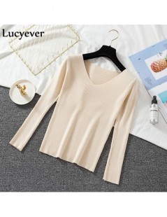 Pullovers Autumn Sweater Women Pullover Elastic Knitted Jumper Long Sleeve V-neck Winter Basic Female Top Knitwear Sueter Muj...