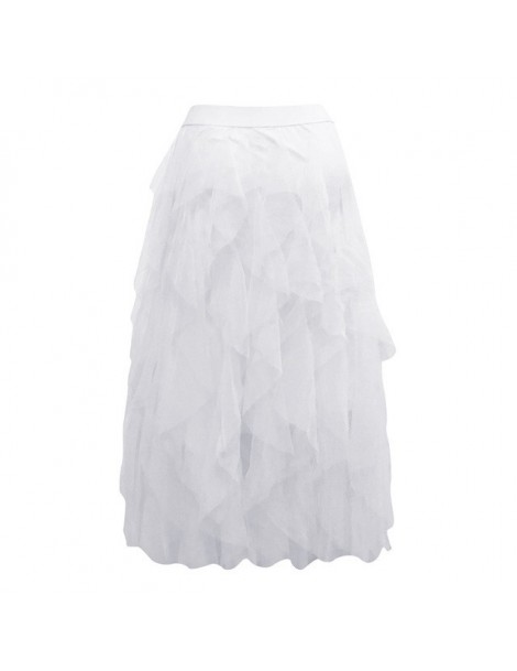 long skirts for women a-line skirt Womens High Quality Pleated Gauze Princess Mesh Skirt Adult Tutu Dancing Skirt T724 - WH ...