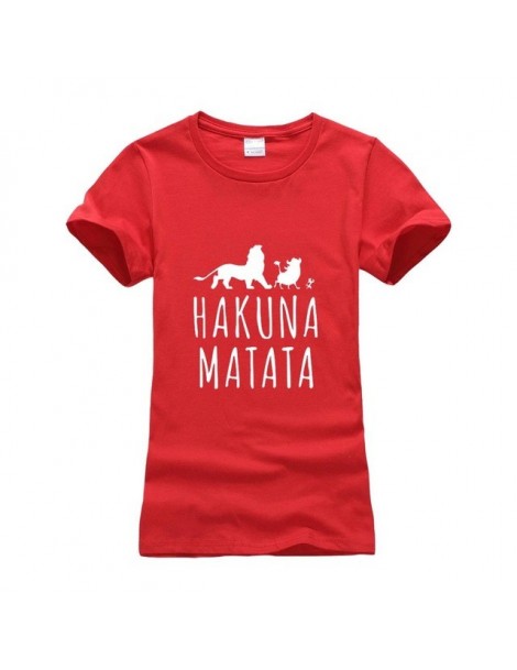 2017 Hakuna Matata letter print Tee shirt Homme Summer Women Short Sleeve t shirt Plus Size women casual 100% Cotton top - r...