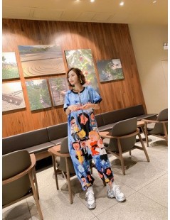 Jumpsuits 2019 New arrival cartoon print thin Jumpsuits women fashion hot drilling chic loose Jumpsuits - blue - 494110276311...