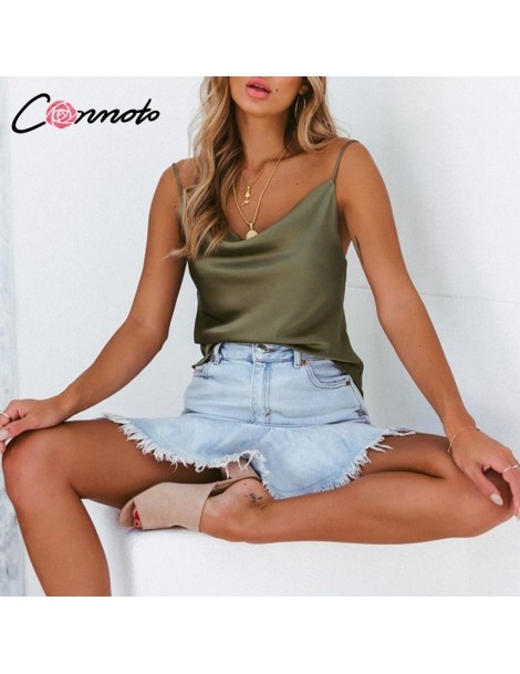 Camis Club Satin Women Solid Camis Top Spaghetti Strap Summer Camis Shirts Backless Solid Sexy Casual Basic Tops Plus Size - ...