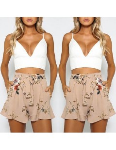 Shorts shorts women floral print short femme 2018 new summer style hot loose belt casual thin mid casual short women's plus s...
