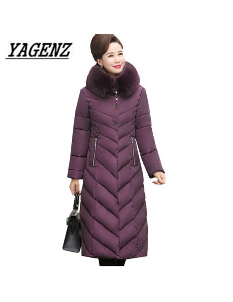 Parkas Middle-aged Women Winter Hooded Jacket Parka Long Outerwear Large size Loose Windproof Down cotton Jacket Warm Thick C...