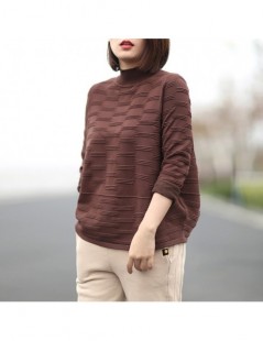 Pullovers Women Turtleneck Pullover Sweaters 6 Color Casual Autumn Cloths 2019 New Soft Loose Women Knitted Cotton Sweaters -...