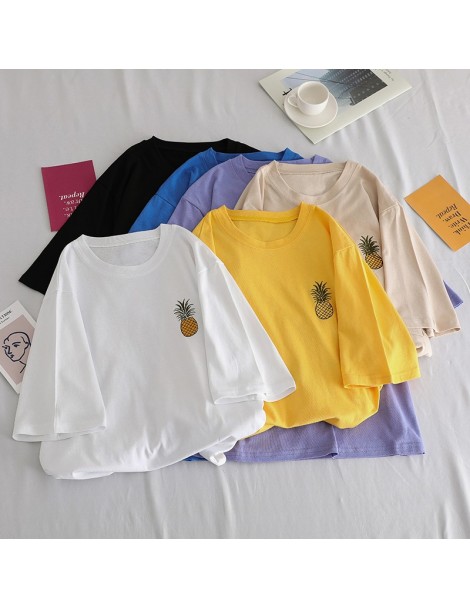 T-Shirts harajuku funny Cartoon embroidery t shirt Summer Short Sleeve casual loose Tshirt korean ulzzang Women T-shirts blac...