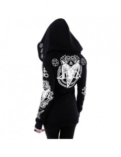 Hoodies & Sweatshirts Black Hoodie Sweatshirt Women Plus Size Tops Punk Gothic Print Hooded Hipster Streetwear Spring Big Siz...