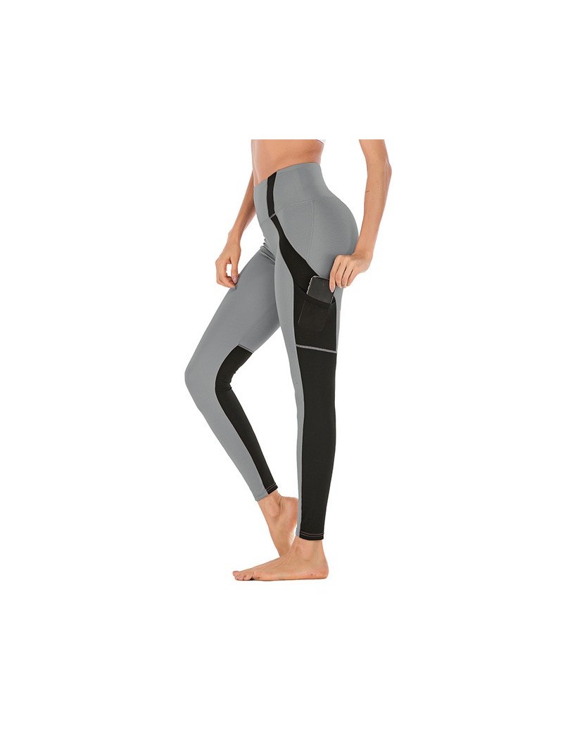 Patchwork Leggings Plus Size Women Polyester Ankle-Length Pants Elasticity Keep Slim Push Up Fitness Female Legging - grey 6...
