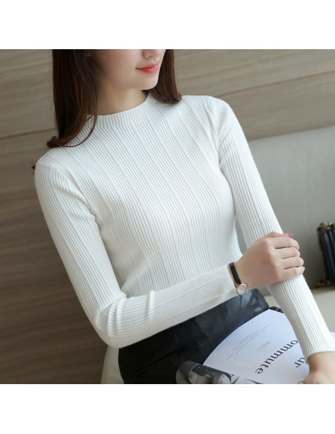 2019 Women Stretch Knit Undershirt Turtleneck Solid Sweater Knitted ...