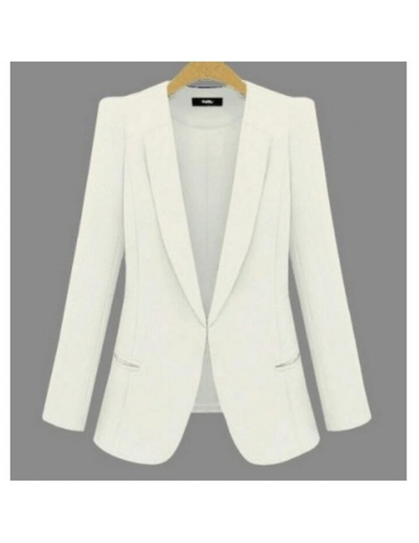 Black Women's Suits and New Office Women's Thin and Monotone Women's Suits with Size 5XL - White - 2Z1111111402127-4