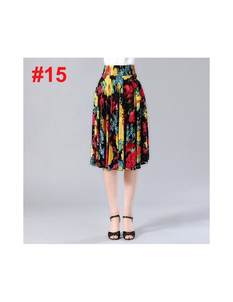Skirts Summer skirt lady 27 colors printed floral high waist A-line knee length women skirt Casual female quality skirt - 15 ...