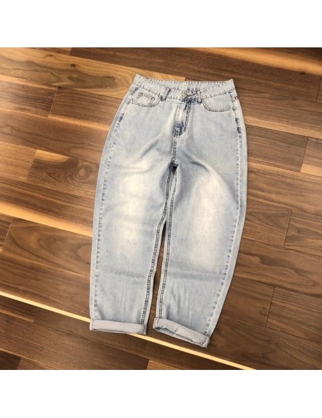 Jeans Fashion Women 2019 Autumn New Loose Straight Jeans European American Retro High Waist Denim Pants Casual Solid Trousers...