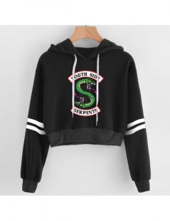 Hoodies & Sweatshirts Kpop Women sexy Lovely crop top hoodies Hip Hop RIVERDALE Southside Serpent Print harajuku casual popul...