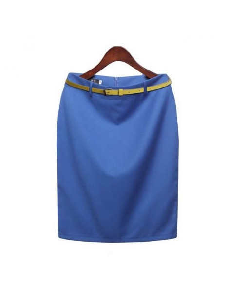 Skirts New Summer Autumn Fashion Office Solid Color Women's A line Knee Length Plus Size 3XL Skirt Belt Color Send Randomly D...