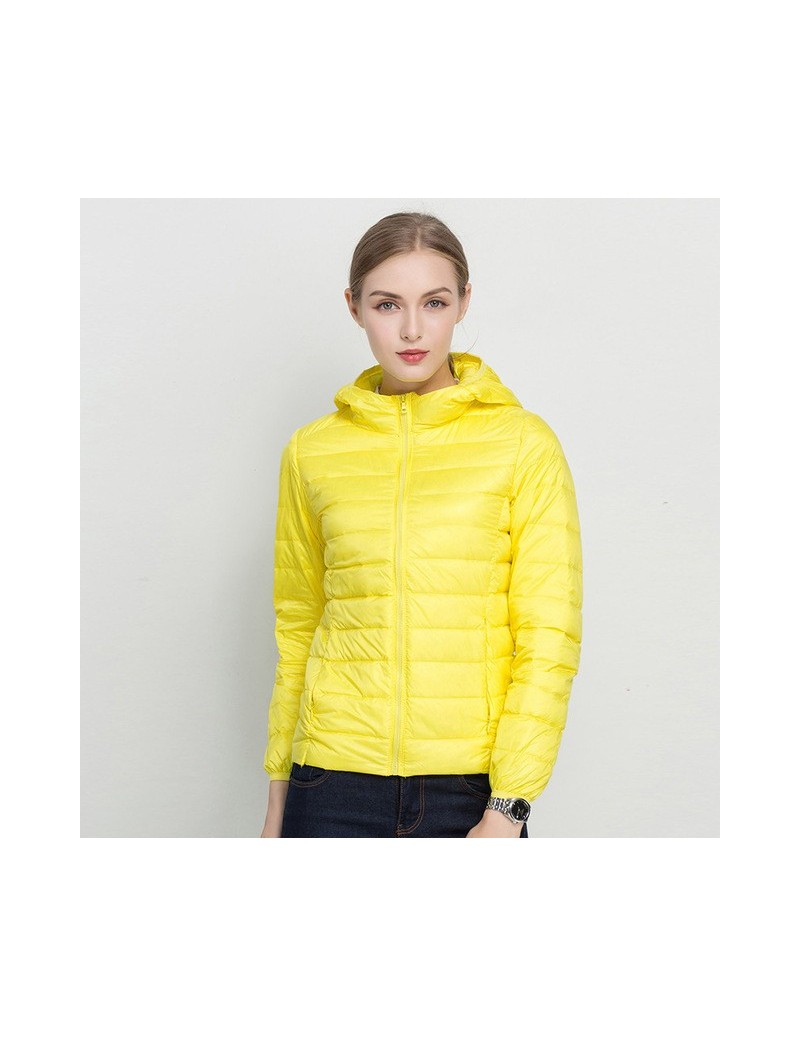 Fashion Spring Autumn Jacket with Hood Women Hoodies Slim Fit Outwear Jacket SizeXXXL Ultra Light Jackets - Lemon - 4H380786...