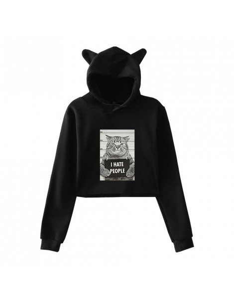 Hoodies & Sweatshirts New K-pop sexy cat ears hoodie sweatshirt I Hate People trend street sweatshirt new cute cat ears ladie...