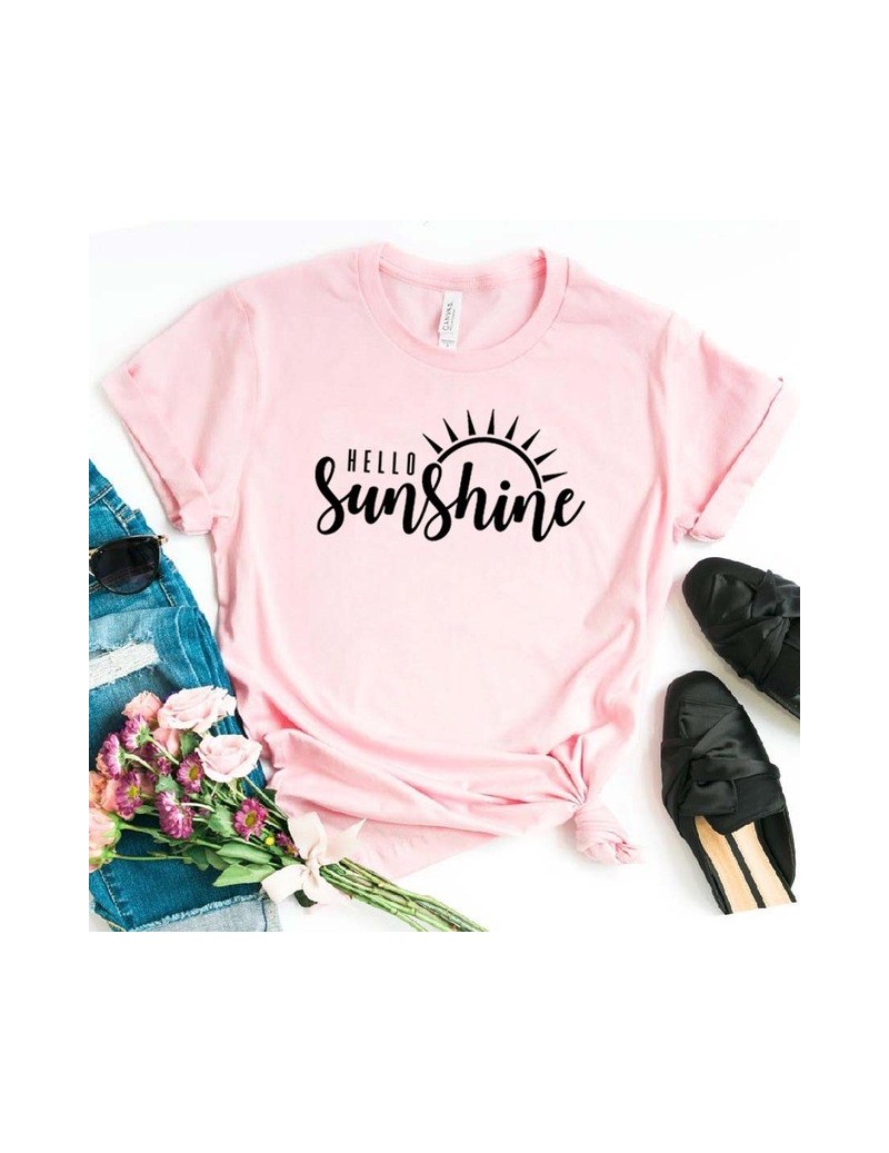 Hello Sunshine Women tshirt Cotton Casual Funny t shirt Gift For Lady Yong Girl Top Tee Drop Ship S-796 - Pink - 474160268811-3