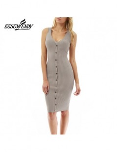 Dresses Knitting Dress New 2019 Summer Sexy Women Knitted Black V-neck Dresses Package Hip Sheath Bodycon Dress With Buttons ...