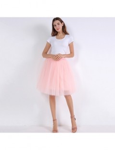 Skirts 5 Layers 60cm Midi Tulle Skirt Princess Womens Adult Tutu Fashion Clothing Faldas Saia Femininas Jupe Summer Style - l...