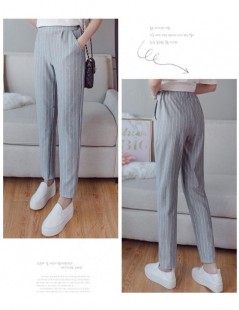 Pants & Capris England Style Striped Pants Women's Elastic Waist Strip Ankle-Length Pencil Pants 2018 Spring New Arrival Trou...