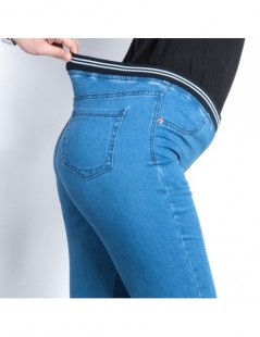 Jeans Fashion Autumn Leggings Blue S 6XL Woman Mid Waist Plus Size women High Elastic Full Length Pants Skinny pencil Jeans -...