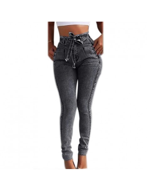 Jeans Summer New High Waist Jeans Women Streetwear Bandage Denim Jeans Femme Pencil Pants Skinny Jeans Clothes Large Size - S...
