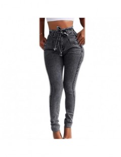 Jeans Summer New High Waist Jeans Women Streetwear Bandage Denim Jeans Femme Pencil Pants Skinny Jeans Clothes Large Size - S...