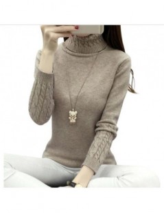 Pullovers Autumn 2019 Women Sweaters Pullovers Knitted Turtleneck Sweater Poncho Female Tops Pull Femme White Beige Green Bla...