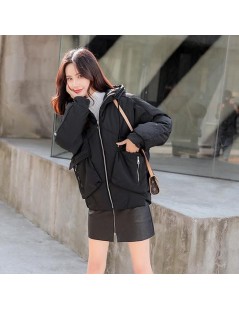 Parkas Winter Jacket Women Quilted Down Cotton Padded Female Caot Thickening Warm Loose Basic Short Outwer Inside Pockets Hoo...