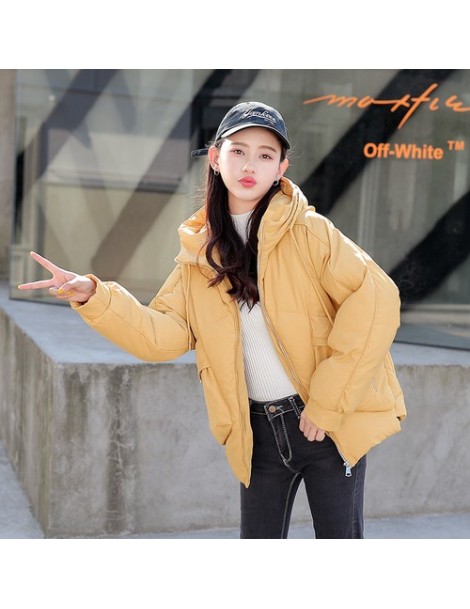 Parkas Winter Jacket Women Quilted Down Cotton Padded Female Caot Thickening Warm Loose Basic Short Outwer Inside Pockets Hoo...