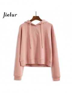 Hoodies & Sweatshirts 6 Solid Color Spring Autumn Hoodies Women Embroidery Letter Simple Crop Sweatshirt Casual All-match Thi...
