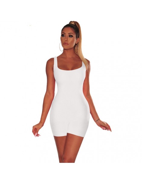 Rompers Summer Tank Fitness Backless Beach Playsuit Sexy Slim Bodycon Solid One Piece Short Jumpsuit Women Sleeveless Overall...