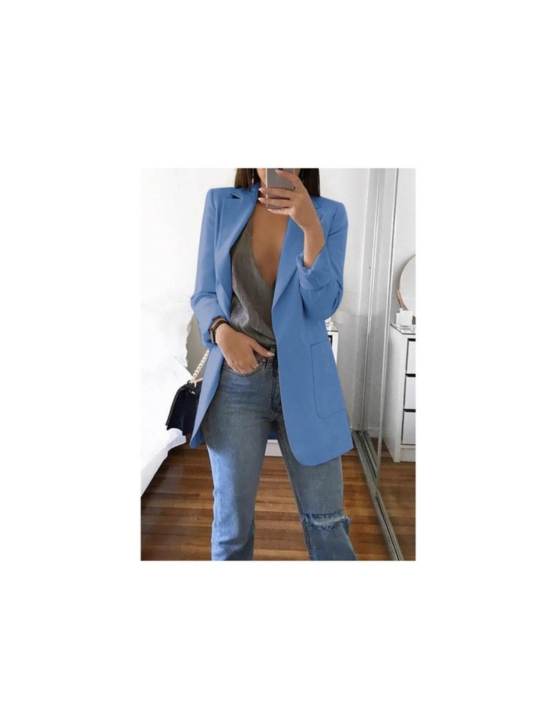 Blazers 5XL Clothes Women Jackets Coat Zomerjas Open Stitch Notched Blazers Outwear Femme Casual Solid Slim Overcoat Chaqueta...